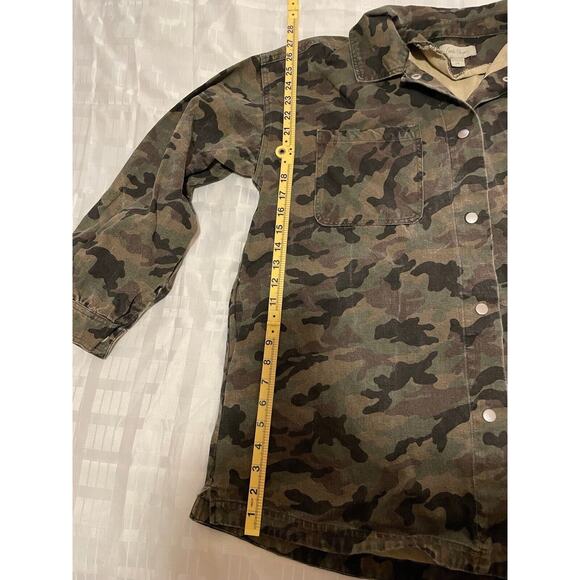 Charlie Paige Faded Camouflage Jacket Sz Large Lg Utility Coat Snap Up - Picture 8 of 16